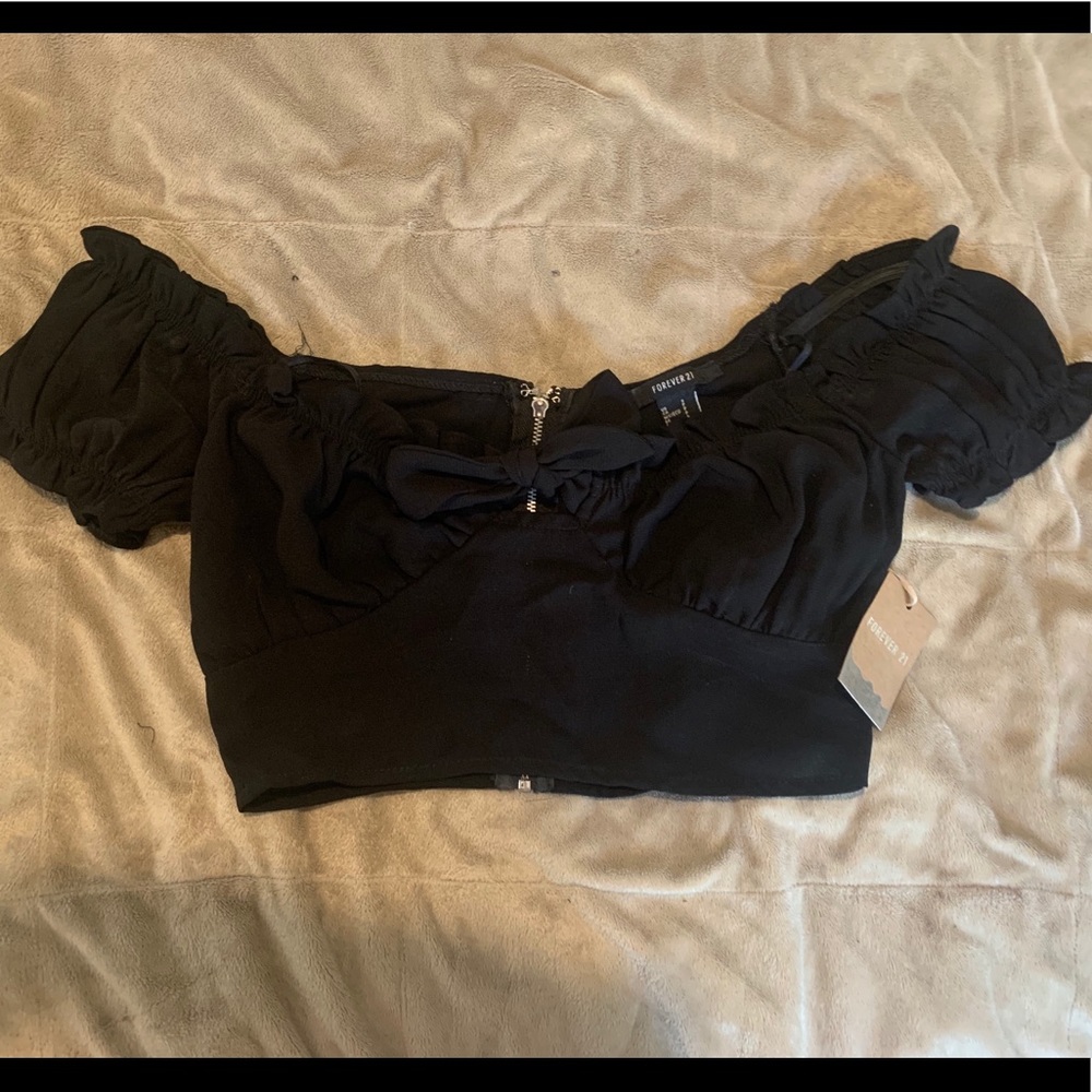 F21 Off the Shoulder Crop Top